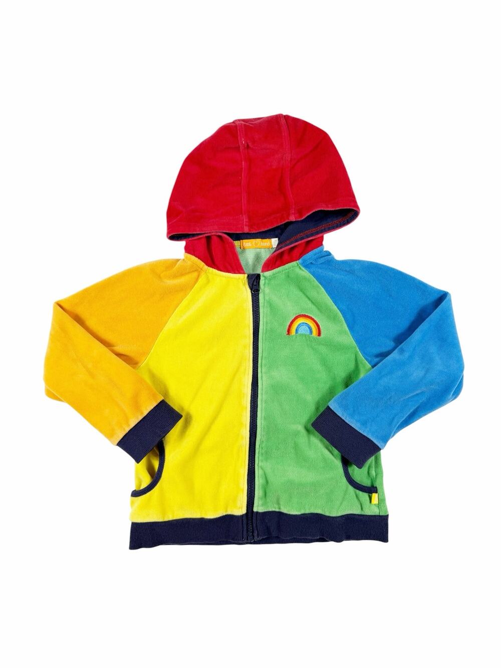 Little Bird by Jools Oliver Rainbow Colorblock Velour Zip Hoodie Size 7–8 Years